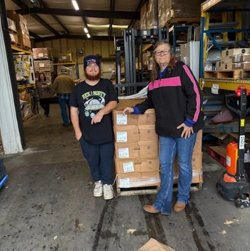 Loading Food in warehouse for local food banks